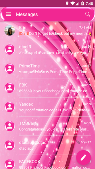 SMS Messages Sparkling Pink Screenshot 3 - AppWisp.com SMS Messages Sparkling Pink Screenshot 3 - AppWisp.com