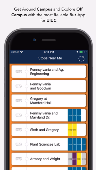 UIUC Bus Screenshot 1 - AppWisp.com UIUC Bus Screenshot 1 - AppWisp.com