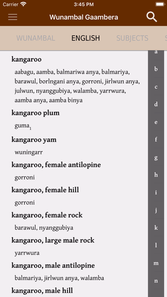Wunambal Gaambera dictionary Screenshot 4 - AppWisp.com Wunambal Gaambera dictionary Screenshot 4 - AppWisp.com