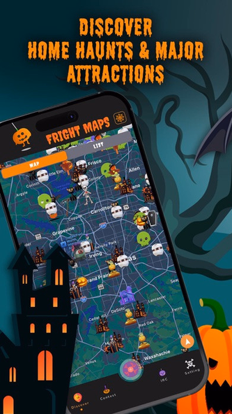 FrightMaps: Haunt Finder Screenshot 1 - AppWisp.com FrightMaps: Haunt Finder Screenshot 1 - AppWisp.com