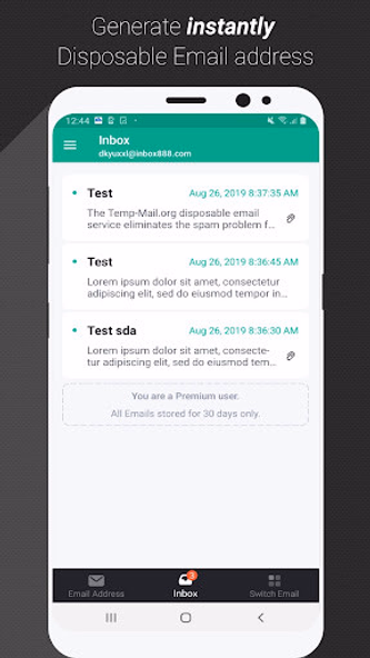 Temp Mail - Temporary Email Screenshot 2 - AppWisp.com Temp Mail - Temporary Email Screenshot 2 - AppWisp.com