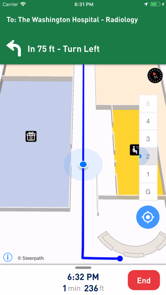 WayStride: Hospital Navigator Screenshot 1 - AppWisp.com WayStride: Hospital Navigator Screenshot 1 - AppWisp.com