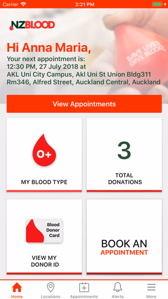 NZ Blood Service Donor App Screenshot 2 - AppWisp.com NZ Blood Service Donor App Screenshot 2 - AppWisp.com