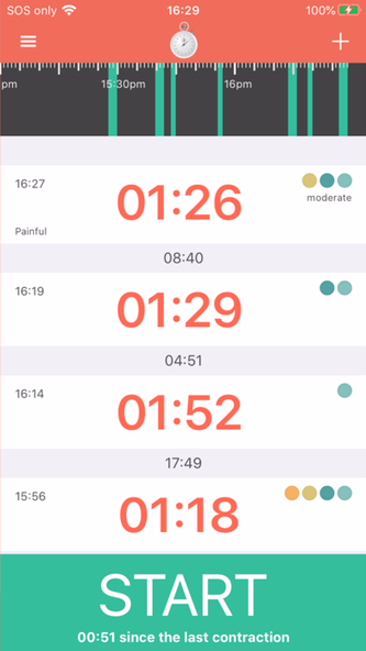 Contraction Timer - Time labor Screenshot 2 - AppWisp.com Contraction Timer - Time labor Screenshot 2 - AppWisp.com