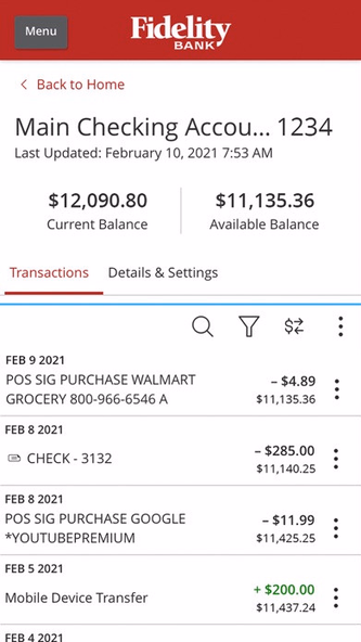 Fidelity Bank Mobile App Screenshot 1 - AppWisp.com Fidelity Bank Mobile App Screenshot 1 - AppWisp.com
