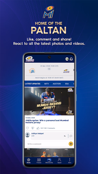 Mumbai Indians Official App Screenshot 1 - AppWisp.com Mumbai Indians Official App Screenshot 1 - AppWisp.com