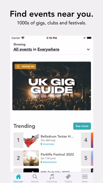 Skiddle: Events and Tickets Screenshot 1 - AppWisp.com Skiddle: Events and Tickets Screenshot 1 - AppWisp.com