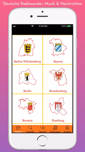 Deutsche Radiosender & Musik Screenshot 1 - AppWisp.com Deutsche Radiosender & Musik Screenshot 1 - AppWisp.com