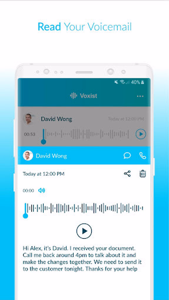 Voxist: read your voicemail Screenshot 3 - AppWisp.com Voxist: read your voicemail Screenshot 3 - AppWisp.com