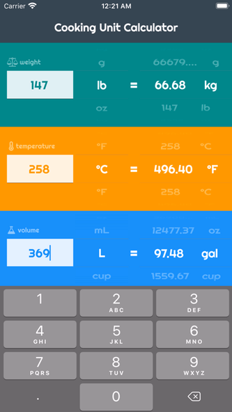 Cooking Unit Calculator Lite Screenshot 3 - AppWisp.com Cooking Unit Calculator Lite Screenshot 3 - AppWisp.com
