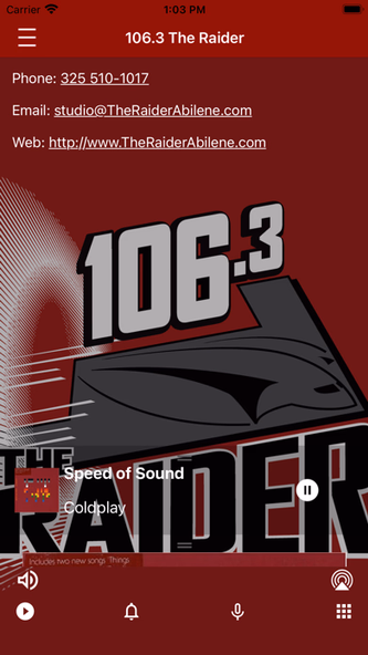 106.3 The Raider Screenshot 3 - AppWisp.com 106.3 The Raider Screenshot 3 - AppWisp.com