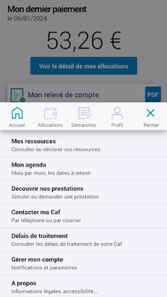 Caf - Mon Compte Screenshot 2 - AppWisp.com Caf - Mon Compte Screenshot 2 - AppWisp.com