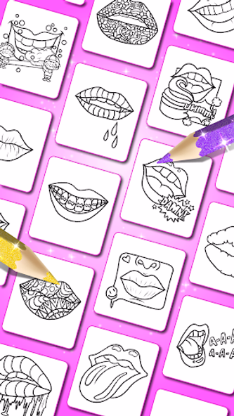 Glitter lips coloring game Screenshot 2 - AppWisp.com Glitter lips coloring game Screenshot 2 - AppWisp.com