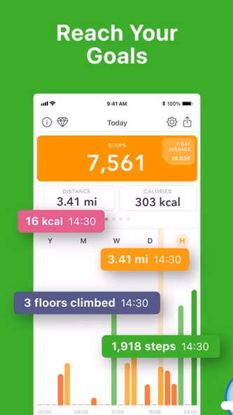 Stepz - Step Counter & Tracker Screenshot 3 - AppWisp.com Stepz - Step Counter & Tracker Screenshot 3 - AppWisp.com