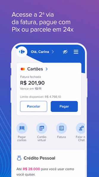 Cartão de crédito Carrefour Screenshot 2 - AppWisp.com Cartão de crédito Carrefour Screenshot 2 - AppWisp.com