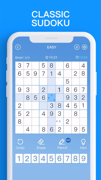 Sudoku - Classic Puzzles Screenshot 1 - AppWisp.com Sudoku - Classic Puzzles Screenshot 1 - AppWisp.com