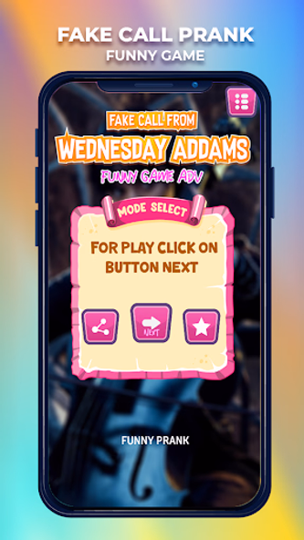 Wednesday Addams Game Fakecall Screenshot 4 - AppWisp.com
