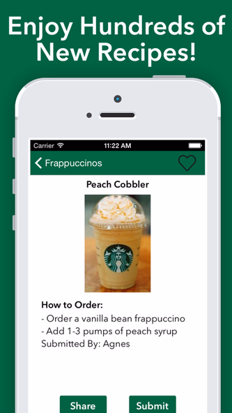 Secret Menu for Starbucks! Screenshot 2 - AppWisp.com Secret Menu for Starbucks! Screenshot 2 - AppWisp.com