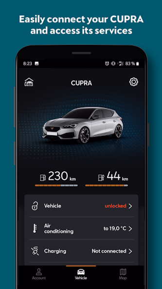 CUPRA CONNECT App Screenshot 1 - AppWisp.com CUPRA CONNECT App Screenshot 1 - AppWisp.com