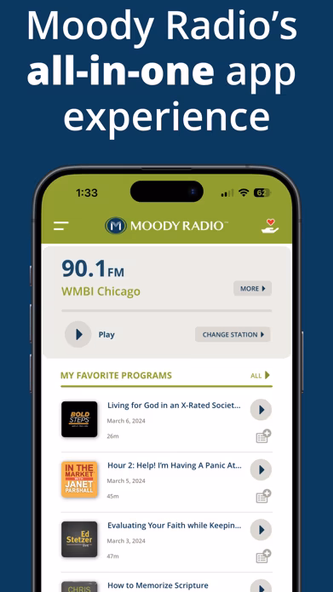 Moody Radio Screenshot 1 - AppWisp.com Moody Radio Screenshot 1 - AppWisp.com