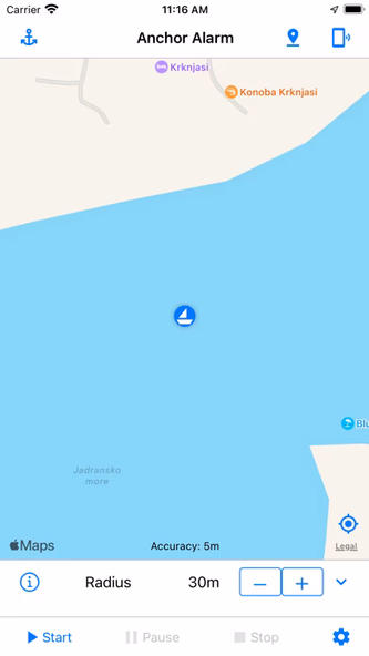 Anchor Alarm / Watch Screenshot 1 - AppWisp.com Anchor Alarm / Watch Screenshot 1 - AppWisp.com