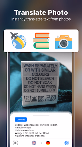 Translate Photo+ Scan Camera Screenshot 1 - AppWisp.com Translate Photo+ Scan Camera Screenshot 1 - AppWisp.com