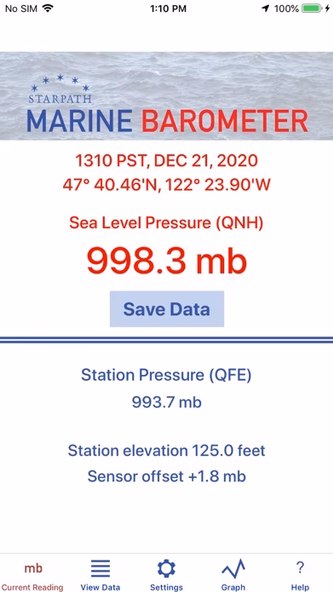 Marine Barometer Screenshot 1 - AppWisp.com Marine Barometer Screenshot 1 - AppWisp.com