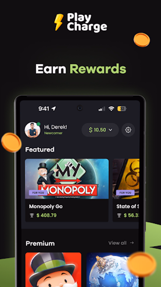 PlayCharge: play & earn money Screenshot 1 - AppWisp.com PlayCharge: play & earn money Screenshot 1 - AppWisp.com