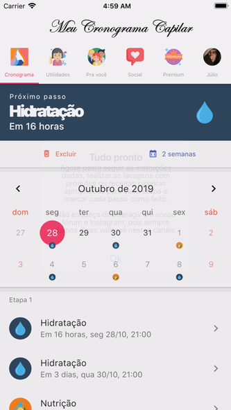 Meu Cronograma Capilar Screenshot 1 - AppWisp.com