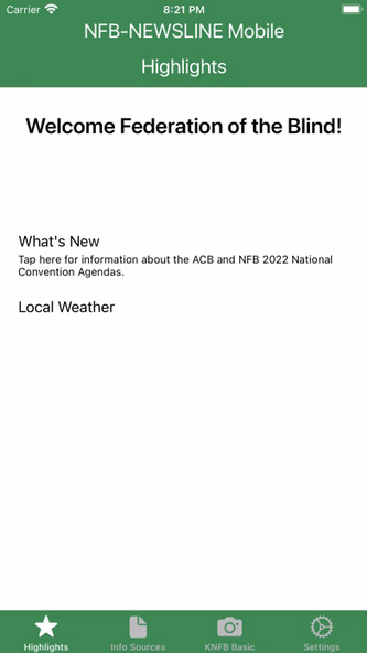 NFB-NEWSLINE® Mobile Screenshot 1 - AppWisp.com NFB-NEWSLINE® Mobile Screenshot 1 - AppWisp.com