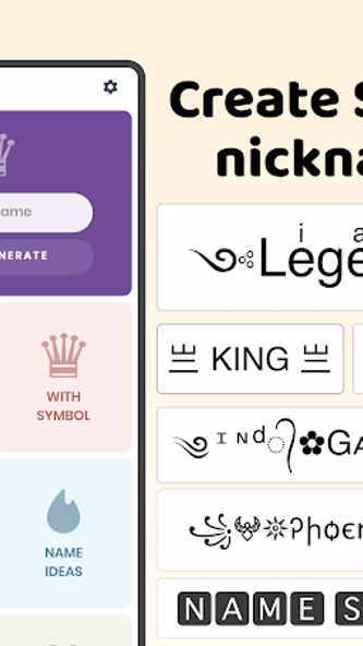 Name style: Nickname Generator Screenshot 1 - AppWisp.com Name style: Nickname Generator Screenshot 1 - AppWisp.com