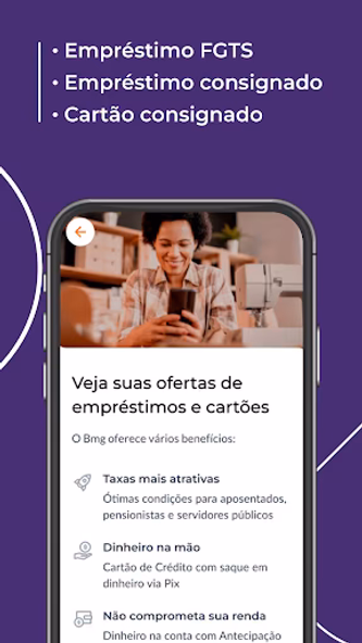 Bmg: Empréstimos, FGTS, cartão Screenshot 2 - AppWisp.com Bmg: Empréstimos, FGTS, cartão Screenshot 2 - AppWisp.com