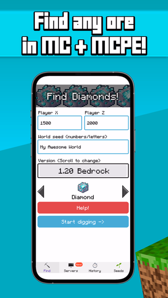 Find Diamonds! Minecraft Ores Screenshot 1 - AppWisp.com Find Diamonds! Minecraft Ores Screenshot 1 - AppWisp.com