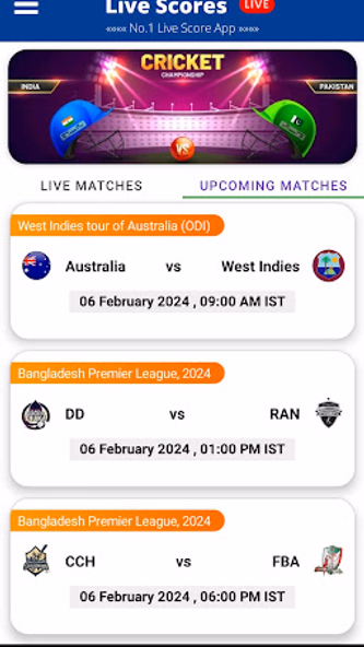 Cricket Scores- IPL Live Score Screenshot 3 - AppWisp.com Cricket Scores- IPL Live Score Screenshot 3 - AppWisp.com
