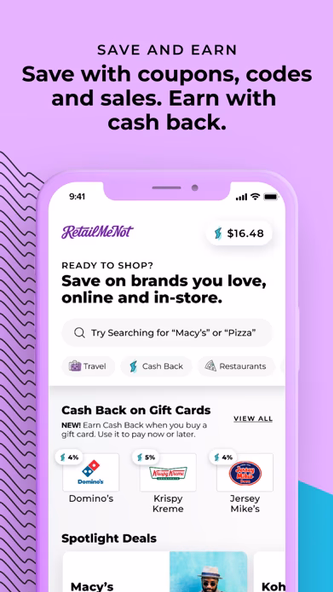 RetailMeNot: Cash Back & Codes Screenshot 1 - AppWisp.com RetailMeNot: Cash Back & Codes Screenshot 1 - AppWisp.com