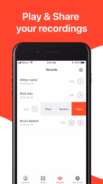 RECtime Call Recorder App Screenshot 4 - AppWisp.com RECtime Call Recorder App Screenshot 4 - AppWisp.com