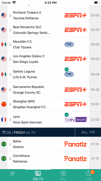 Soccer Live on TV Screenshot 1 - AppWisp.com Soccer Live on TV Screenshot 1 - AppWisp.com