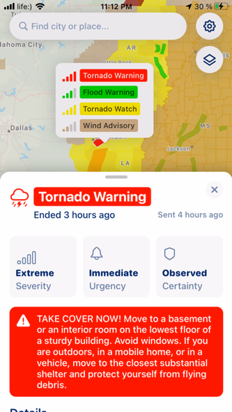 Weather Alerts: Severe, Storm Screenshot 3 - AppWisp.com Weather Alerts: Severe, Storm Screenshot 3 - AppWisp.com