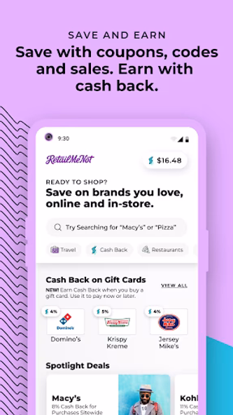 RetailMeNot: Cash Back & Codes Screenshot 1 - AppWisp.com RetailMeNot: Cash Back & Codes Screenshot 1 - AppWisp.com