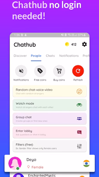 ChatHub Lite Chat Anonymously Screenshot 2 - AppWisp.com ChatHub Lite Chat Anonymously Screenshot 2 - AppWisp.com