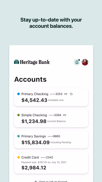 Heritage Bank Digital Screenshot 2 - AppWisp.com Heritage Bank Digital Screenshot 2 - AppWisp.com