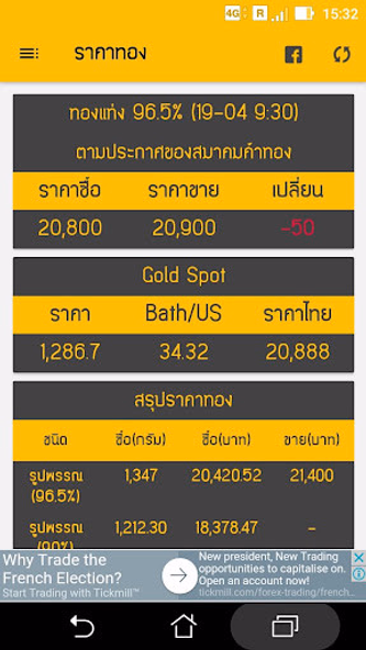 ราคาทองวันนี้ - goldprice Screenshot 2 - AppWisp.com ราคาทองวันนี้ - goldprice Screenshot 2 - AppWisp.com