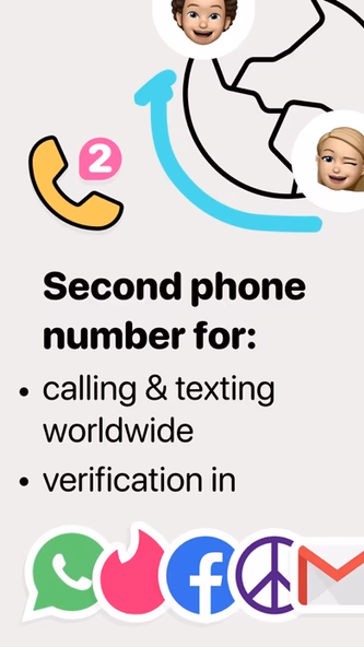 Second Number: 2nd Call Line Screenshot 1 - AppWisp.com Second Number: 2nd Call Line Screenshot 1 - AppWisp.com