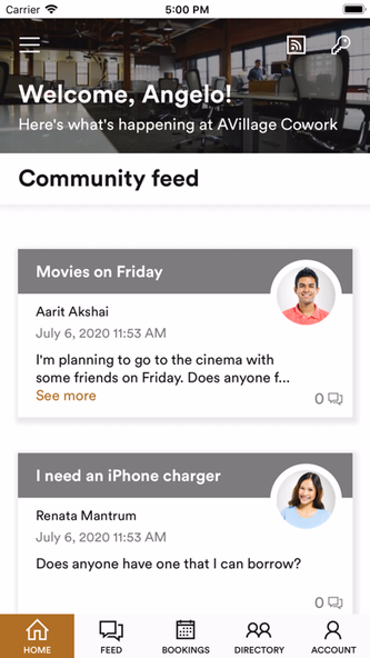 AVillage Cowork Screenshot 2 - AppWisp.com AVillage Cowork Screenshot 2 - AppWisp.com