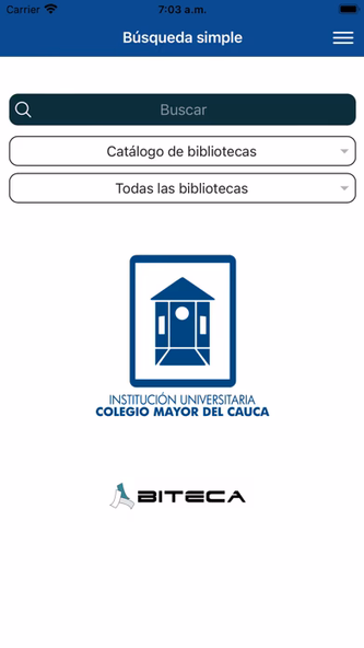 BiblioUnimayor Screenshot 1 - AppWisp.com BiblioUnimayor Screenshot 1 - AppWisp.com