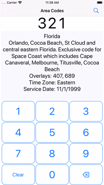 Area Codes Screenshot 1 - AppWisp.com Area Codes Screenshot 1 - AppWisp.com