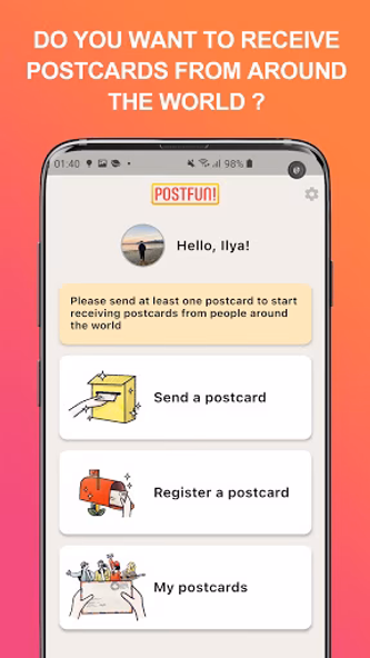 Postfun - exchange postcards Screenshot 2 - AppWisp.com Postfun - exchange postcards Screenshot 2 - AppWisp.com