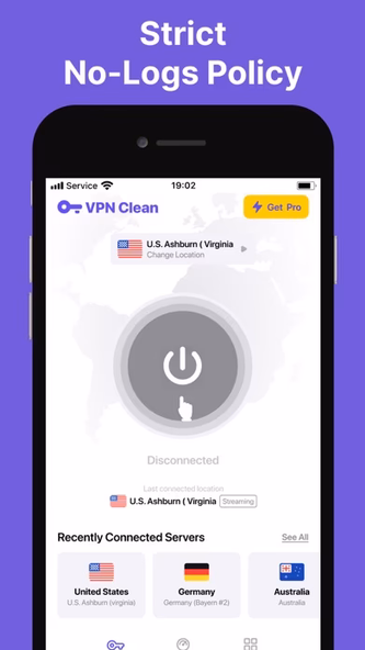 VPN Clean - Secure Fast Proxy Screenshot 3 - AppWisp.com VPN Clean - Secure Fast Proxy Screenshot 3 - AppWisp.com