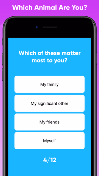 Which Animal Are You? Screenshot 1 - AppWisp.com Which Animal Are You? Screenshot 1 - AppWisp.com