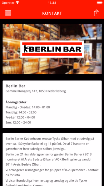 Berlin Bar - Frederiksberg Screenshot 4 - AppWisp.com Berlin Bar - Frederiksberg Screenshot 4 - AppWisp.com
